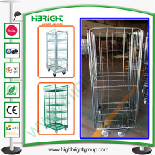 Wire Mesh Sicherheit Wäsche Trolley Cart mit mittleren Verkleidung